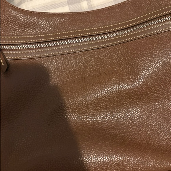 Longchamp Brown Pebbled Leather Crossbody Bag - Picture 2 of 6